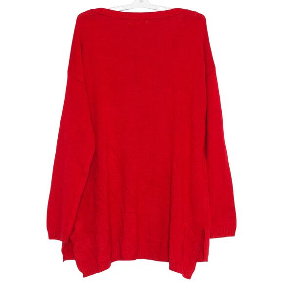 NY&C Sweater Bear Christmas Festive Holiday Novelty Cottage Retro Cozy Red Large - Picture 2 of 8